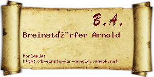 Breinstörfer Arnold névjegykártya